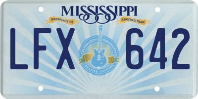 MS license plate LFX642