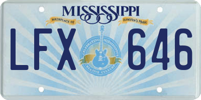 MS license plate LFX646