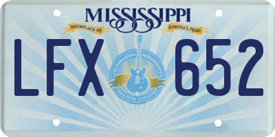 MS license plate LFX652