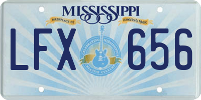 MS license plate LFX656