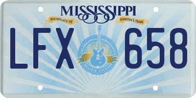 MS license plate LFX658
