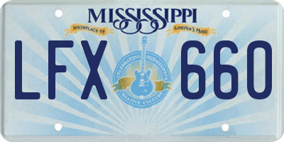 MS license plate LFX660