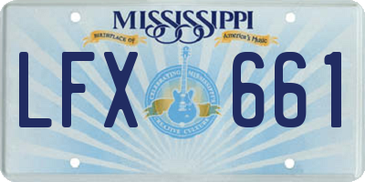MS license plate LFX661