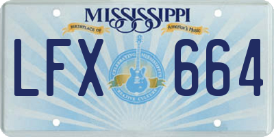 MS license plate LFX664