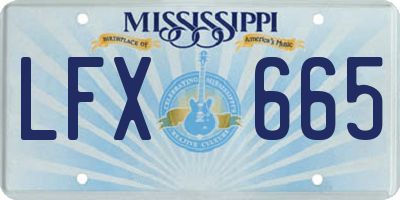 MS license plate LFX665