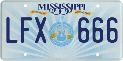 MS license plate LFX666