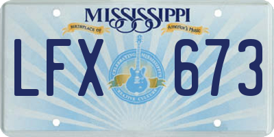 MS license plate LFX673