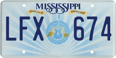 MS license plate LFX674