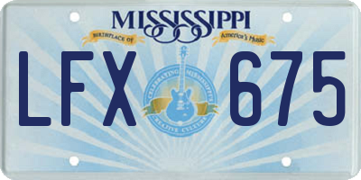 MS license plate LFX675