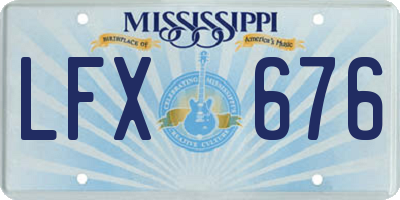 MS license plate LFX676