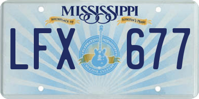 MS license plate LFX677