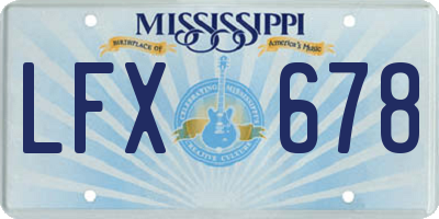 MS license plate LFX678