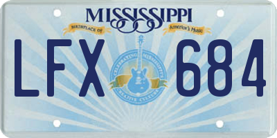 MS license plate LFX684