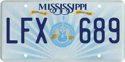 MS license plate LFX689