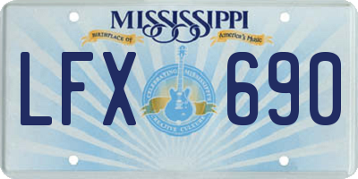 MS license plate LFX690