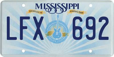 MS license plate LFX692