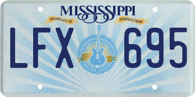 MS license plate LFX695