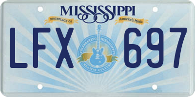 MS license plate LFX697