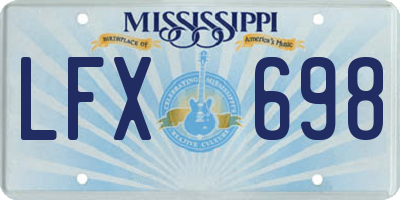 MS license plate LFX698