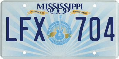 MS license plate LFX704