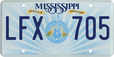 MS license plate LFX705