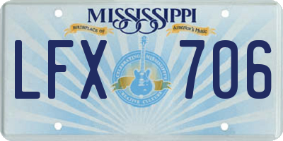 MS license plate LFX706