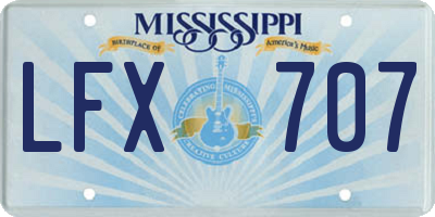 MS license plate LFX707