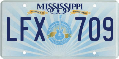MS license plate LFX709