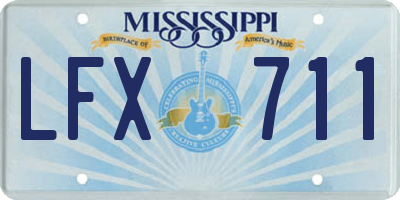MS license plate LFX711