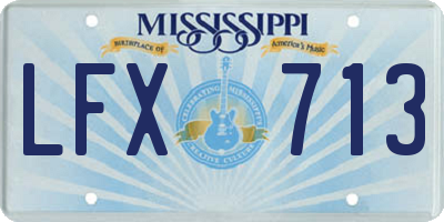 MS license plate LFX713