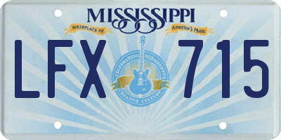 MS license plate LFX715
