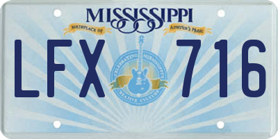MS license plate LFX716