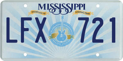 MS license plate LFX721