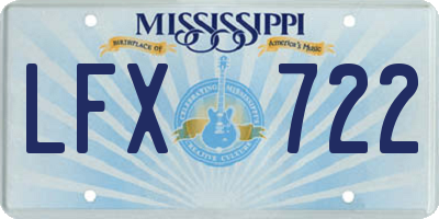 MS license plate LFX722