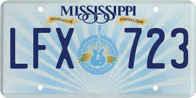 MS license plate LFX723