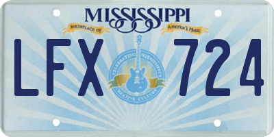 MS license plate LFX724