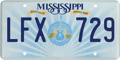 MS license plate LFX729