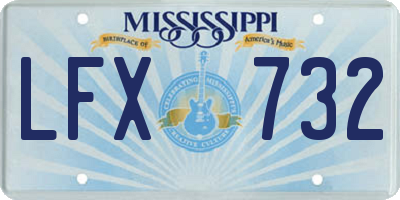 MS license plate LFX732