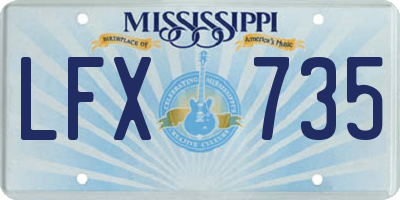 MS license plate LFX735
