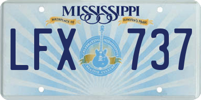 MS license plate LFX737