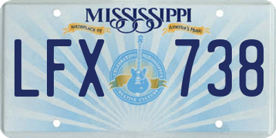 MS license plate LFX738