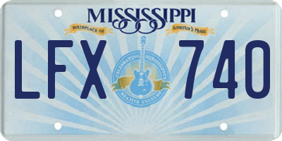 MS license plate LFX740