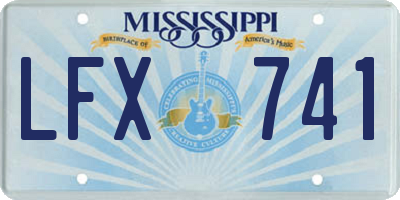 MS license plate LFX741