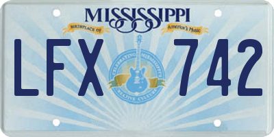 MS license plate LFX742