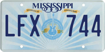 MS license plate LFX744