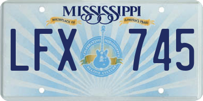 MS license plate LFX745