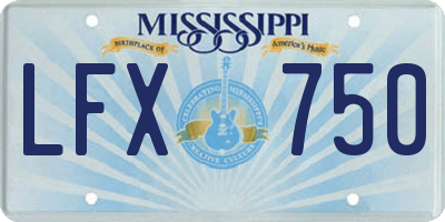 MS license plate LFX750