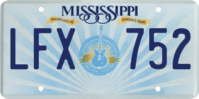MS license plate LFX752