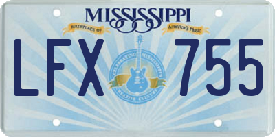 MS license plate LFX755