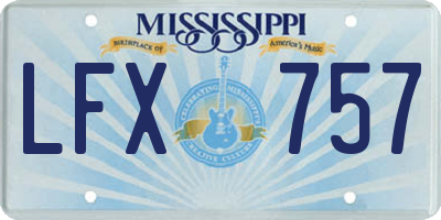 MS license plate LFX757